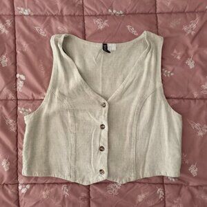 H&M RUSTIC Vest – CROPPED (Brown) Size M